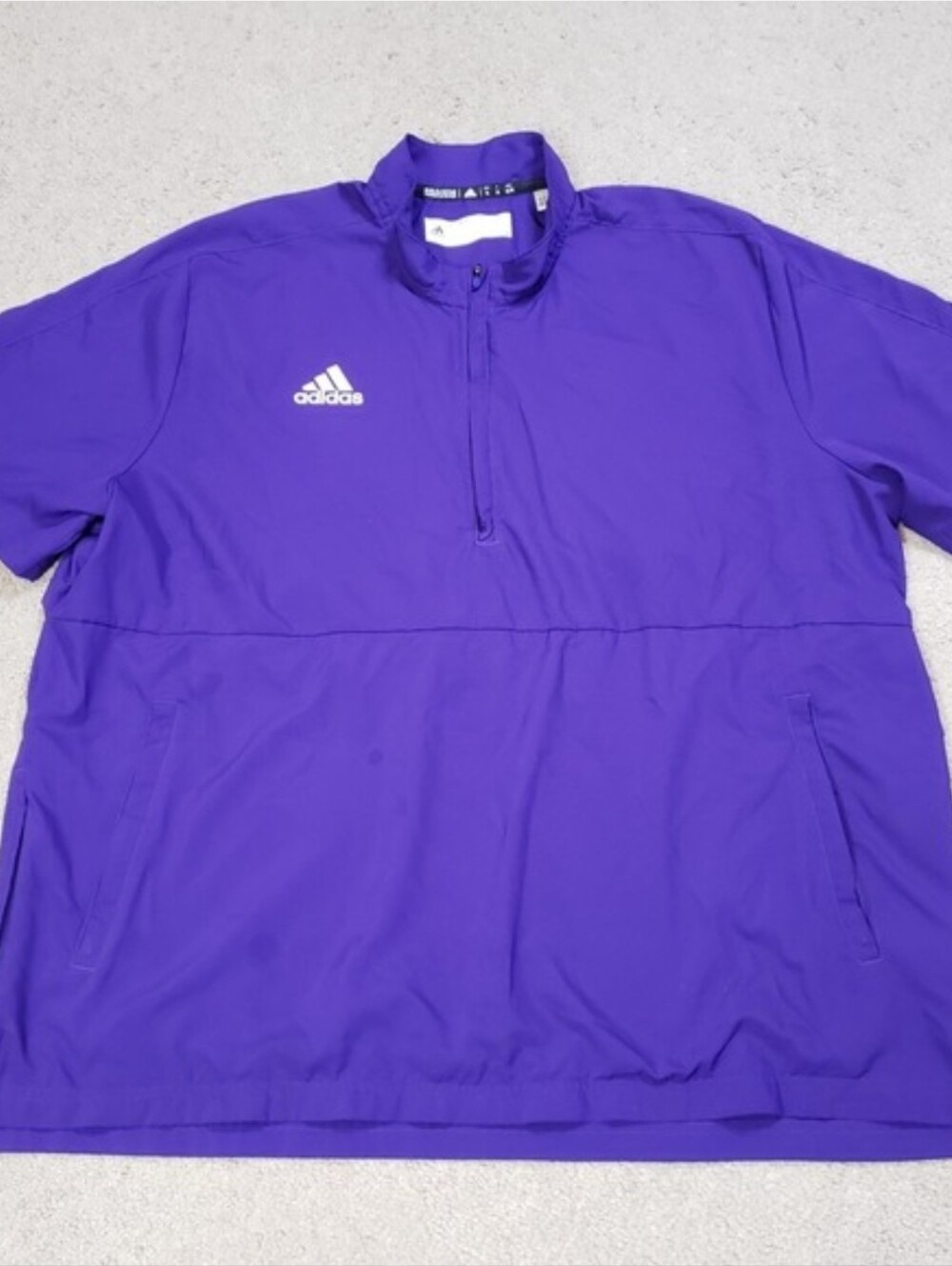 Adidas Baseball Cage Jacket Fielder's Choice Mens XL Purple Solid Short Sleeve